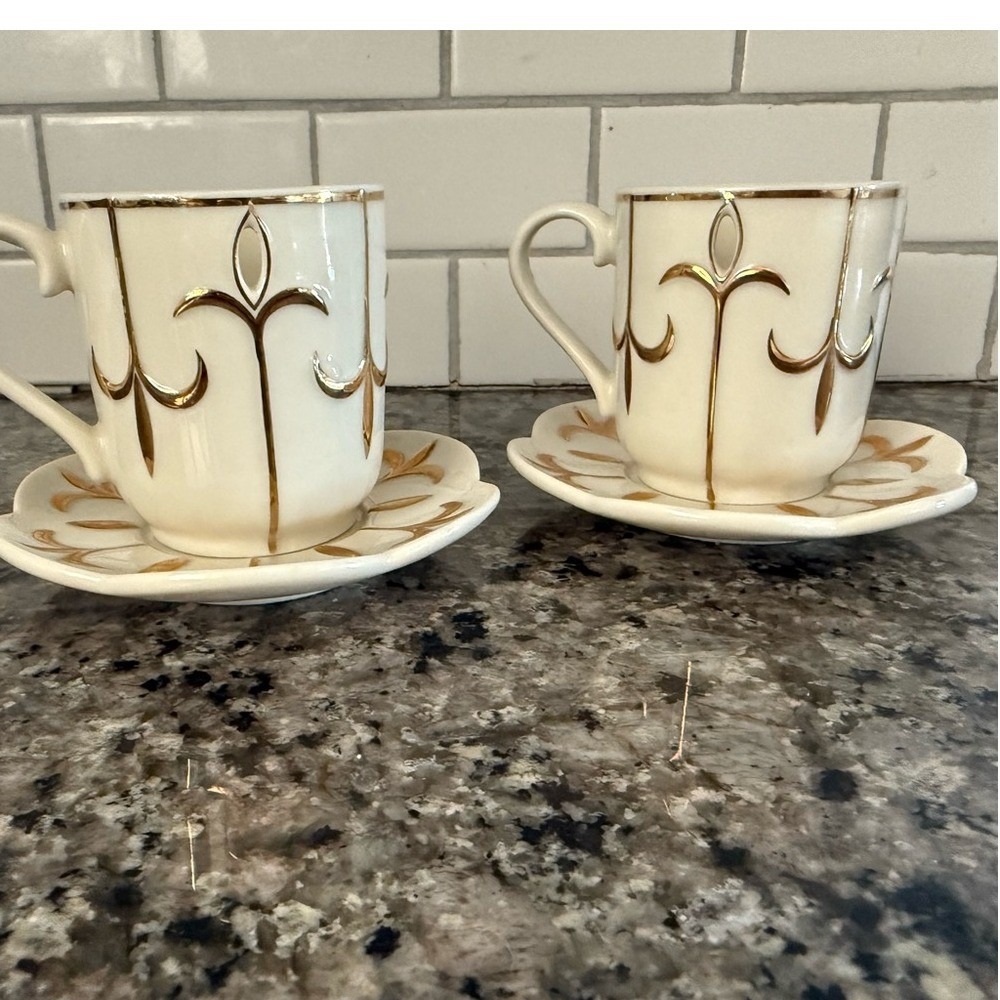 PartyLite Gold and White Candle Holders